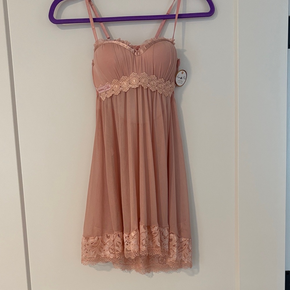 Made in Brazil Blush Lace Chemise